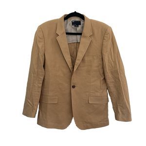 ASOS Blazer Women's 40 Short Medium Brown Linen Preppy Workwear Career Academia